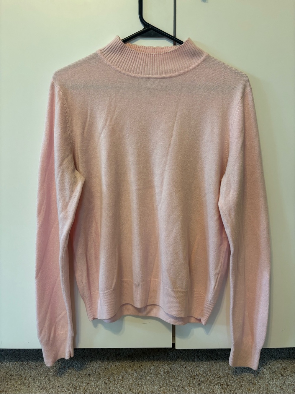 Women's Lightweight Mock Neck Sweater - Light Pink
